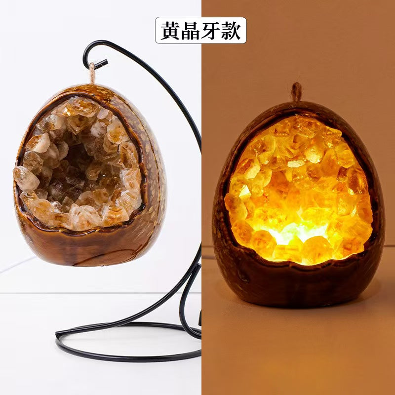 Rock crystal dinosaur egg night light | xixicrystal.com