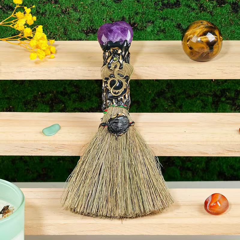 Rock crystal love magic broom scepter | xixicrystal.com