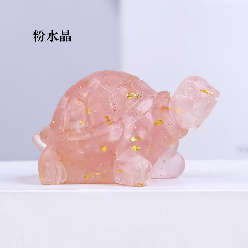 Rock crystal Crushed Stone Resin Turtle | xixicrystal.com