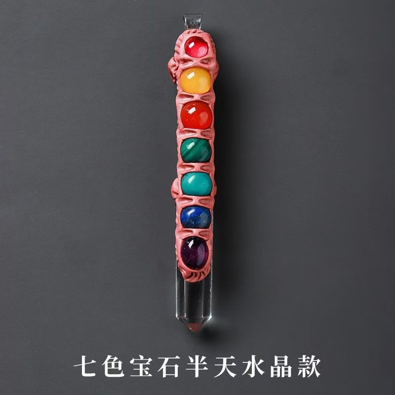 Nordic elf pendant Seven-color gem scepter crystal | xixicrystal.com