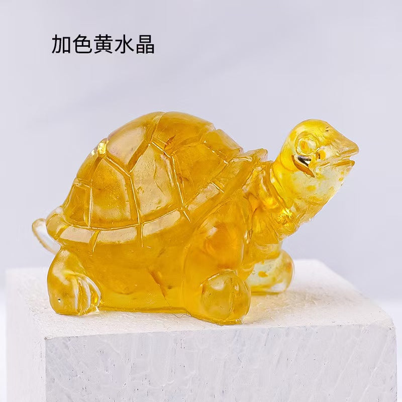 Rock crystal Crushed Stone Resin Turtle | xixicrystal.com