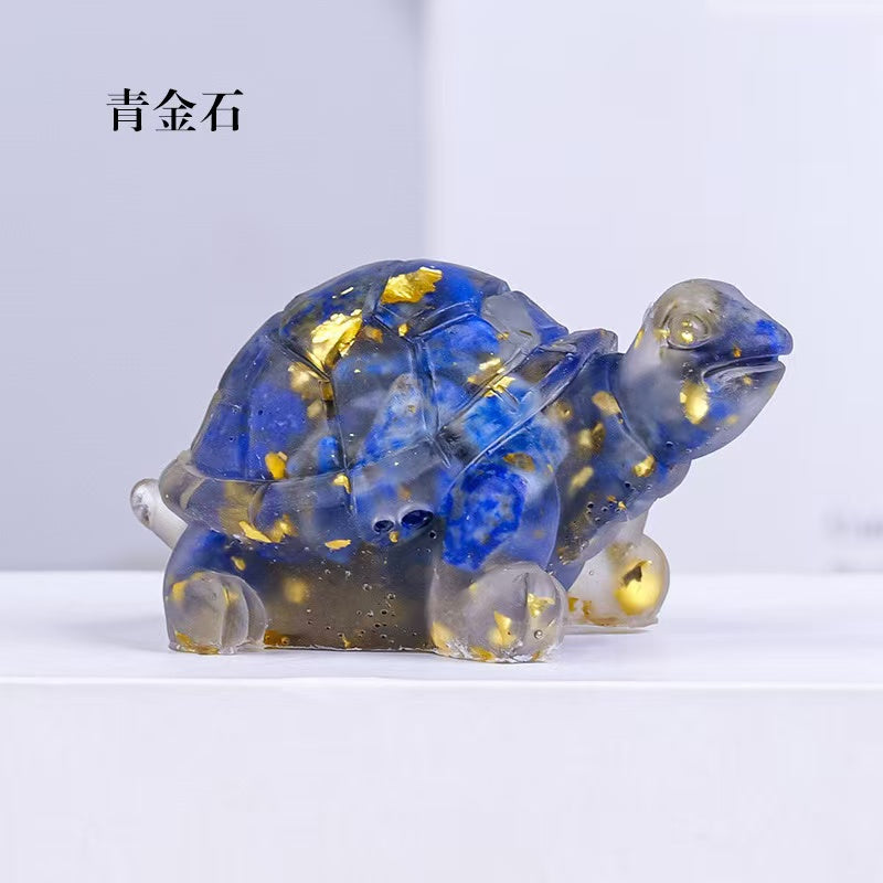 Rock crystal Crushed Stone Resin Turtle | xixicrystal.com