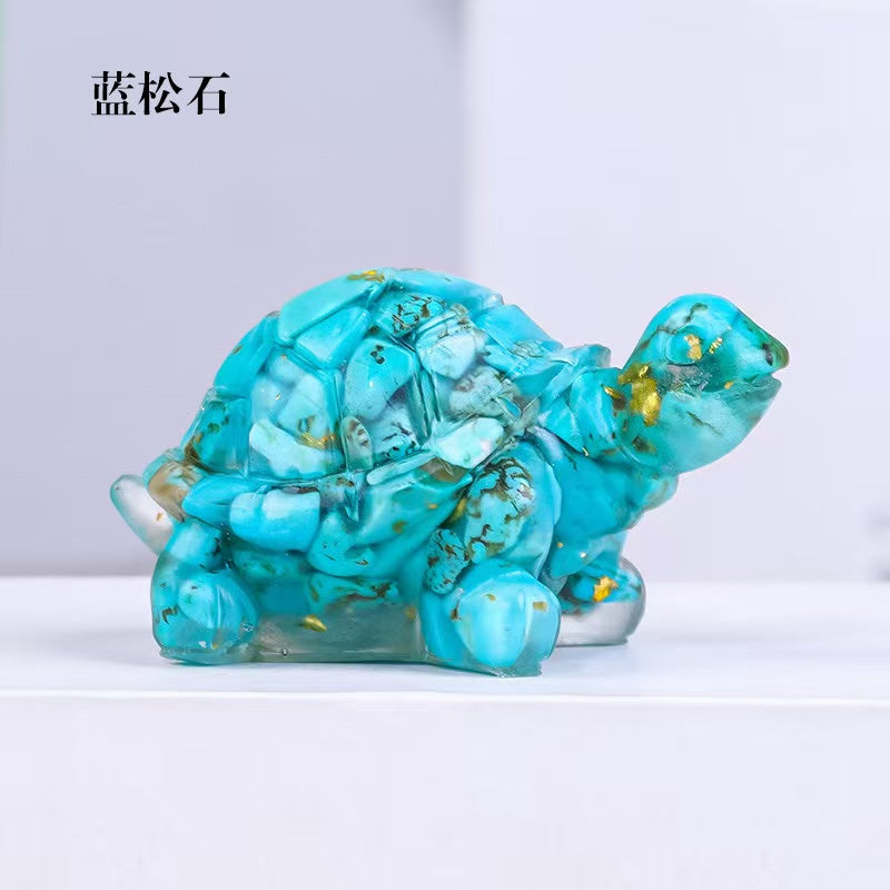 Rock crystal Crushed Stone Resin Turtle | xixicrystal.com